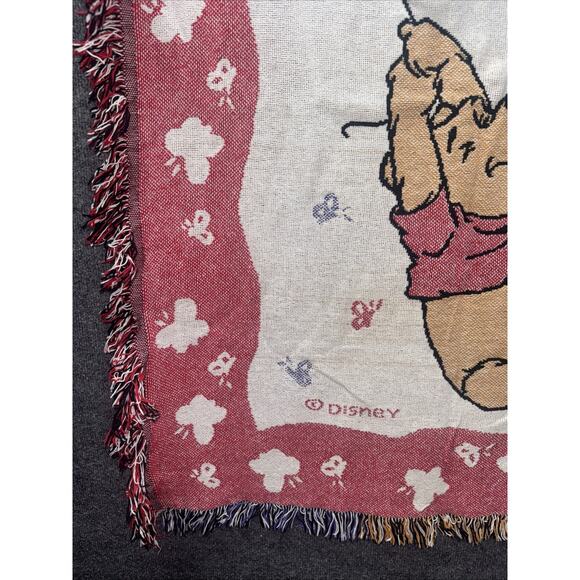 Vintage Disney Winnie The Pooh Tapestry Blanket Throw Blanket 38”x49” Untreated - Picture 5 of 6